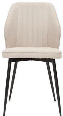 Sedie design in tessuto effetto velluto beige e base metallo nero (set di 2) FANETTE