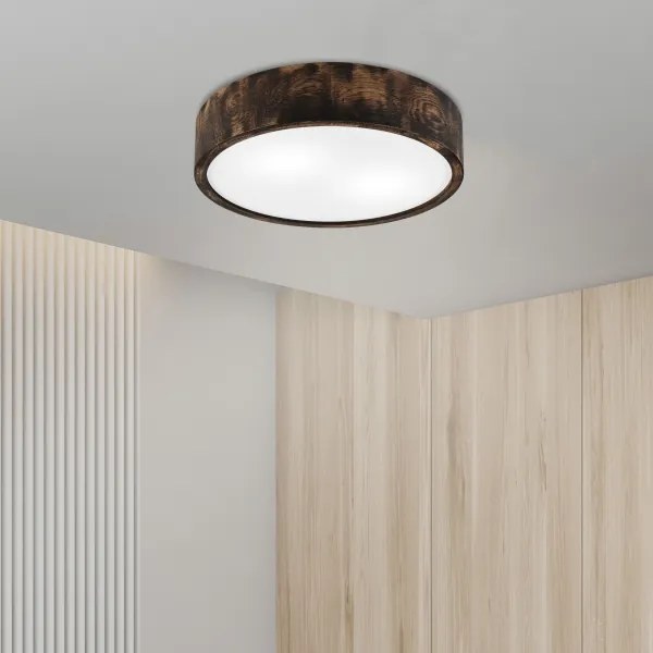 Lampada a soffitto OAK SMOKY 2xE27/15W/230V Ø37,5 cm rovere marrone scuro