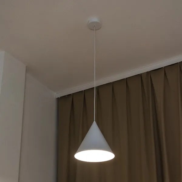 Lampadario su cavo ETNA II 1xE27/15W/230V pr. 25 cm bianco