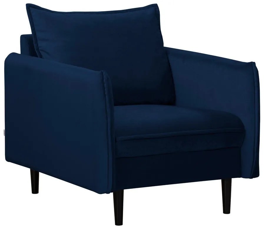Poltrona blu scuro con rivestimento in velluto Juli – Ropez