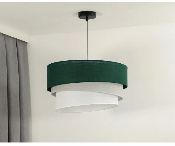 Duolla - Lampadario a sospensione con filo TRIO 1xE27/15W/230V diametro 45 cm verde/grigio/bianco