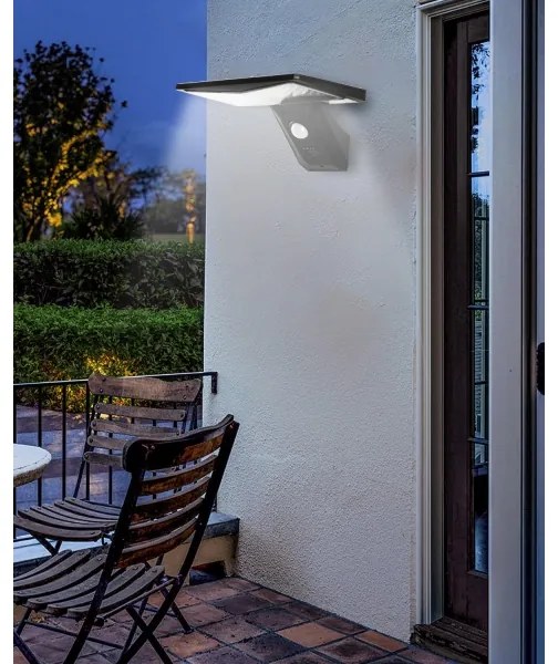 Immax 08482L-Applique a LED solare con sensore LED/2,6W/5,5V IP65 nero