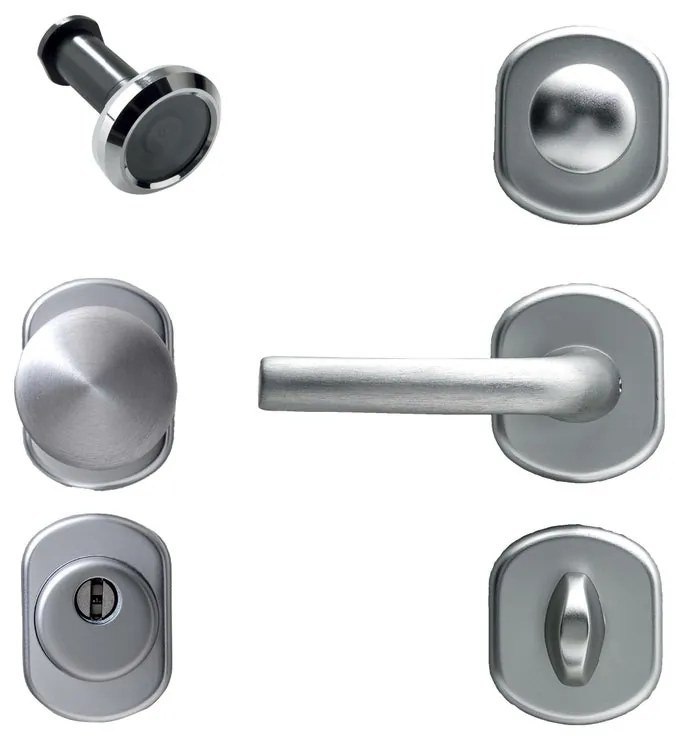 Accessori per porta in alluminio argento 6 pezzi