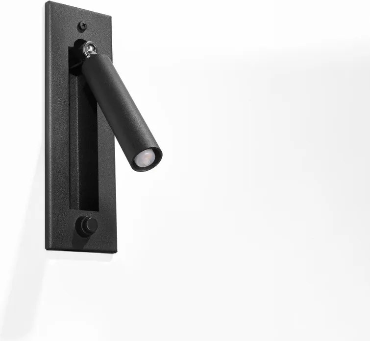 Lampada da parete nera in metallo Chimery – Sollux