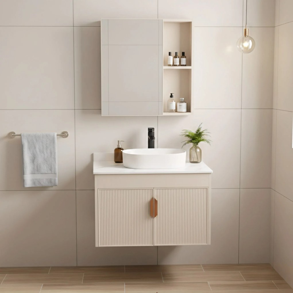 Set di mobili da bagno con top Modo 60cm Beige