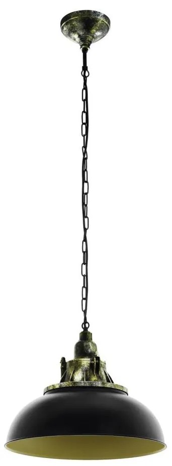 Eglo 79463 - Lampadario a sospensione con catena PETRITOLI 1xE27/60W/230V nero