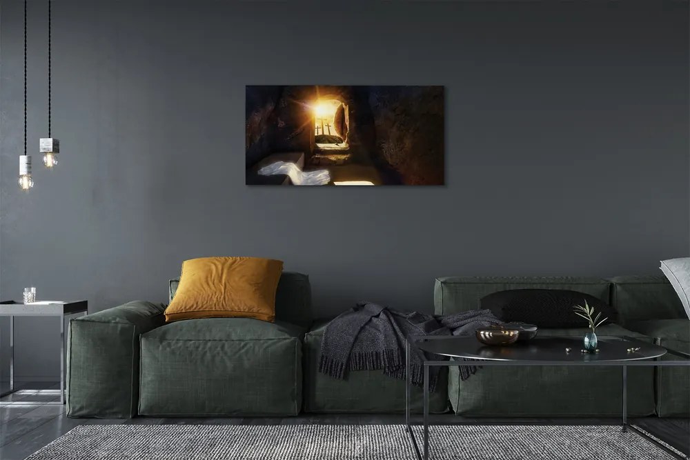 Quadro su tela La caverna attraversa il sole 100x50 cm