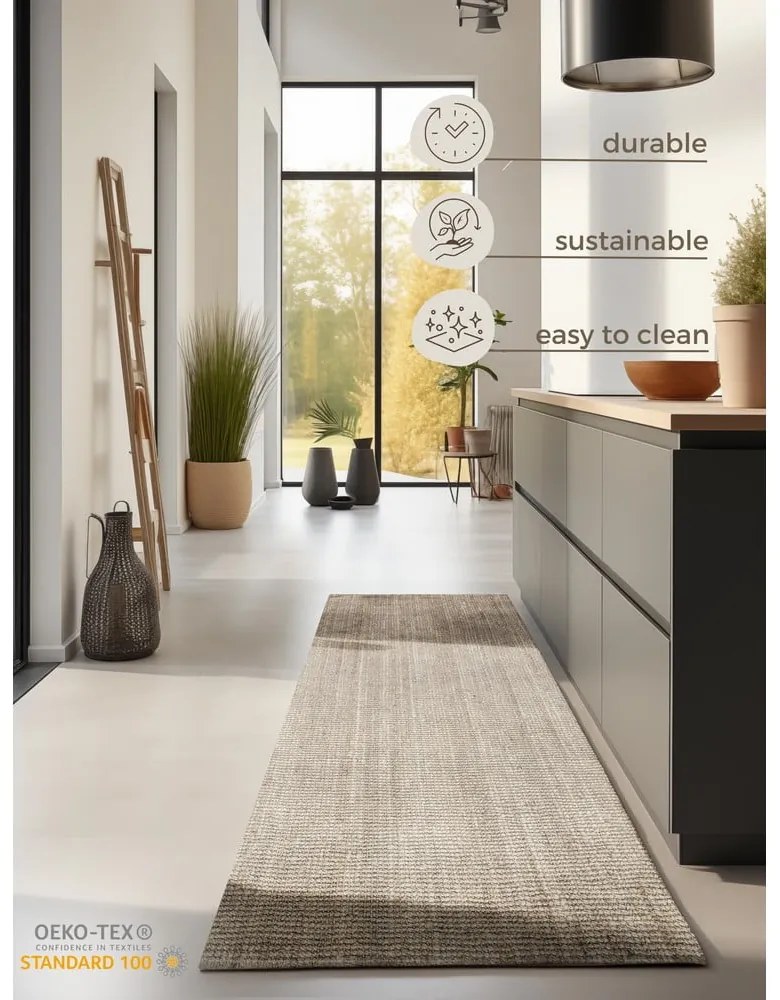 Passatoia color crema in iuta 80x200 cm Bouclé – Hanse Home