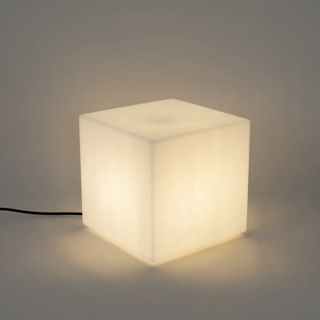 Set di 2 Lampade da terra per esterni Bianche quadrate da 30 e 38 cm IP44 - Nura