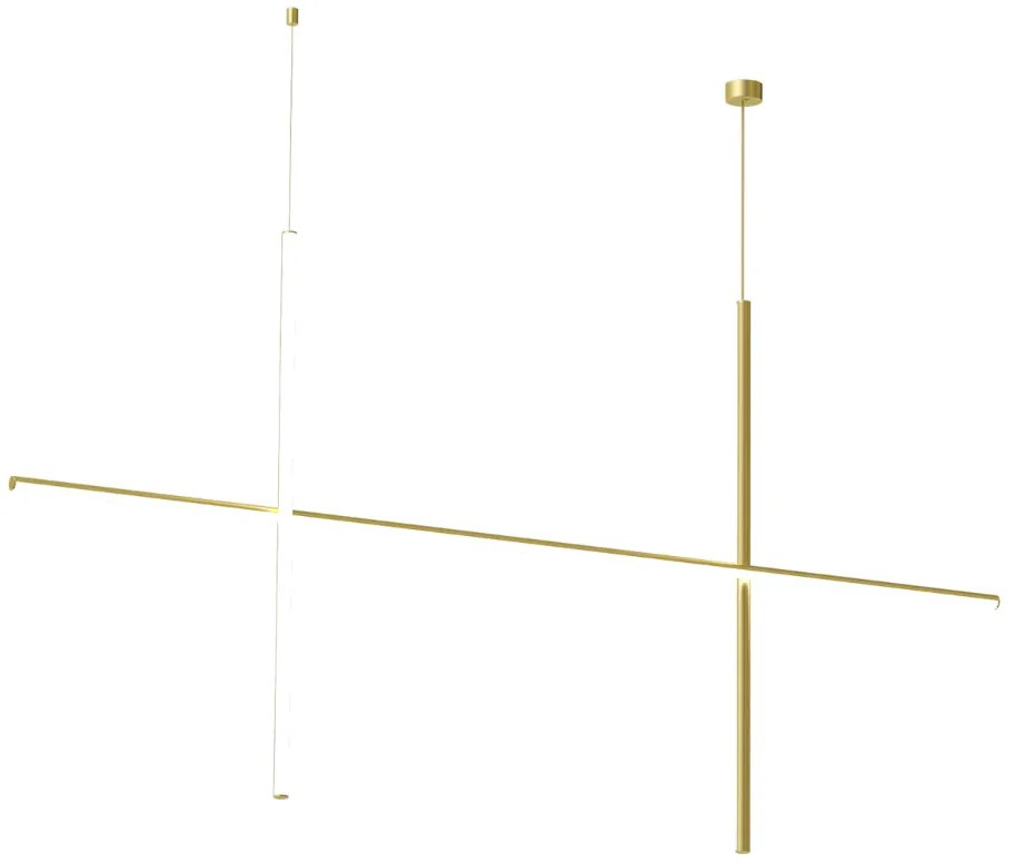 Flos Coordinates Suspension 2 CLIII Lampada sospesa a luce diffusa alimentazione remota in alluminio champagne anodizzato