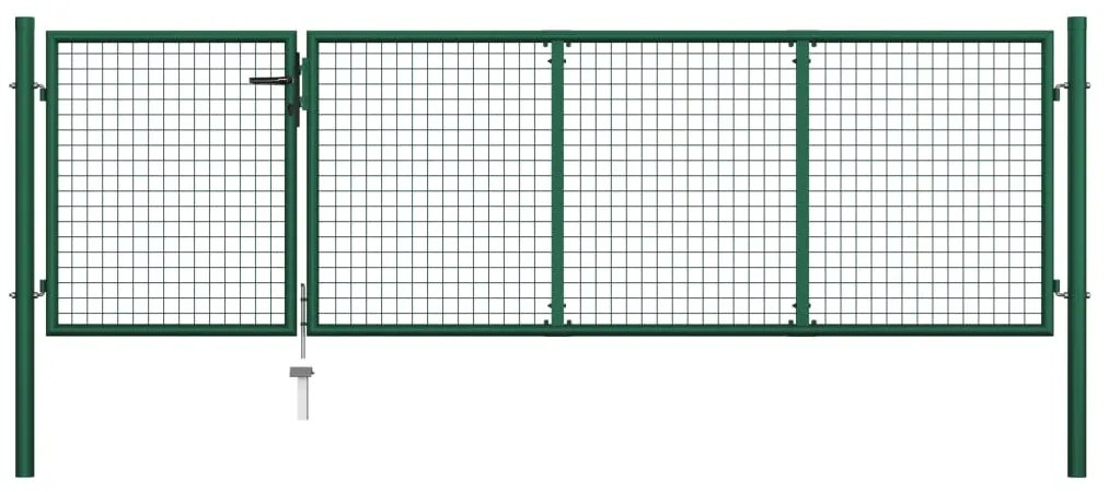 Cancello Di Recinzione İn Acciaio 350x100 Cm Verde /