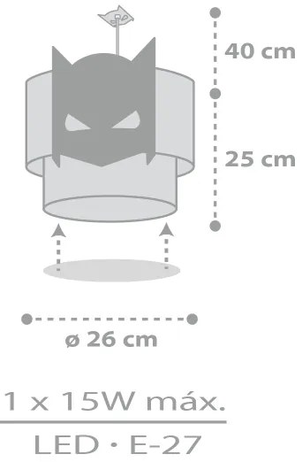 Dalber 61802 - Lampadario per bambini DARK HERO 1xE27/15W/230V