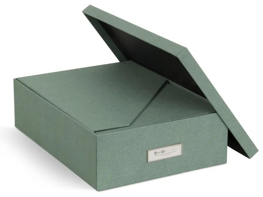 Set di organizer verdi in cartone per documenti 5 pz Holger Canvas Paper Laminate – Bigso