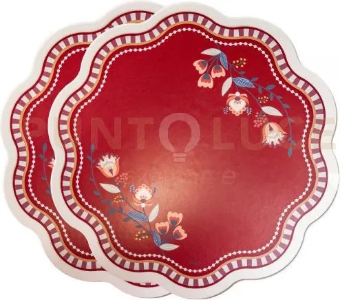 Set 2 sottopiatti armonia in cristallo acrilico e ecopelle colore b...