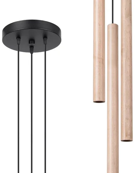 Sollux SL.1268 - Lampadario a sospensione con filo PASTELO 3xG9/8W/230V legno