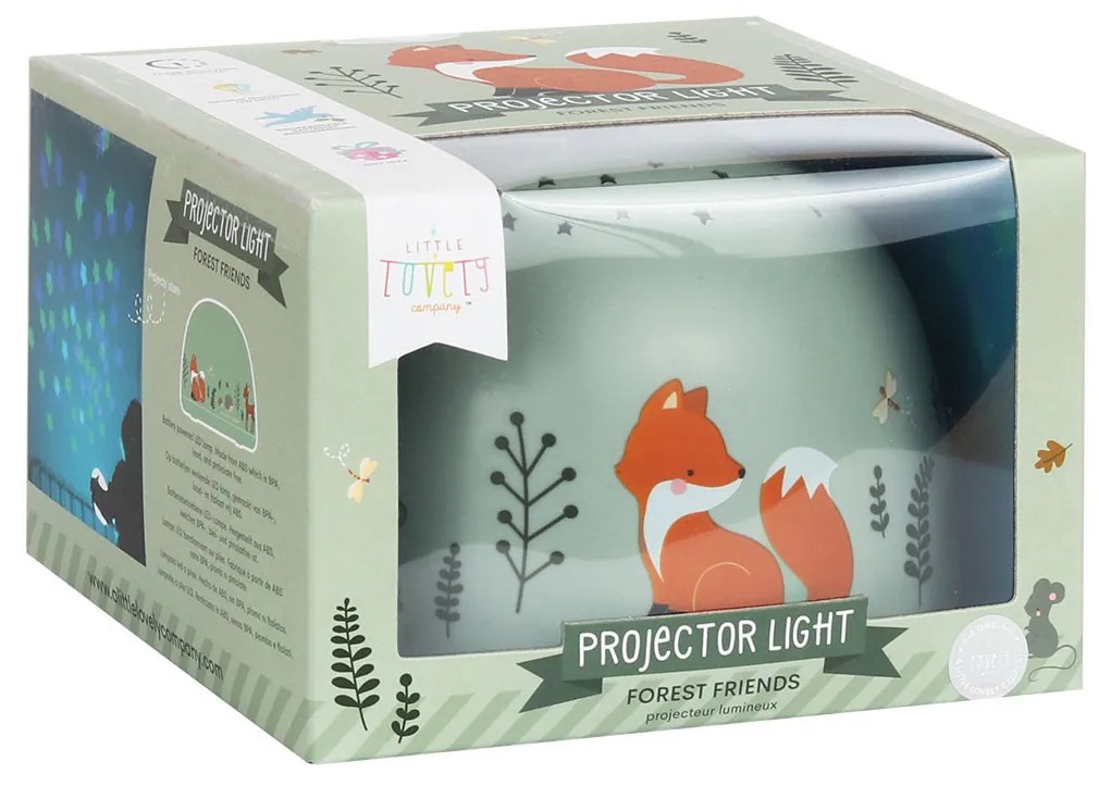 A Little Lovely Company - lampada con proiettore - amici del bosco