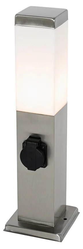 Lampada da esterno moderna 45 cm in acciaio con presa IP44 - Malios