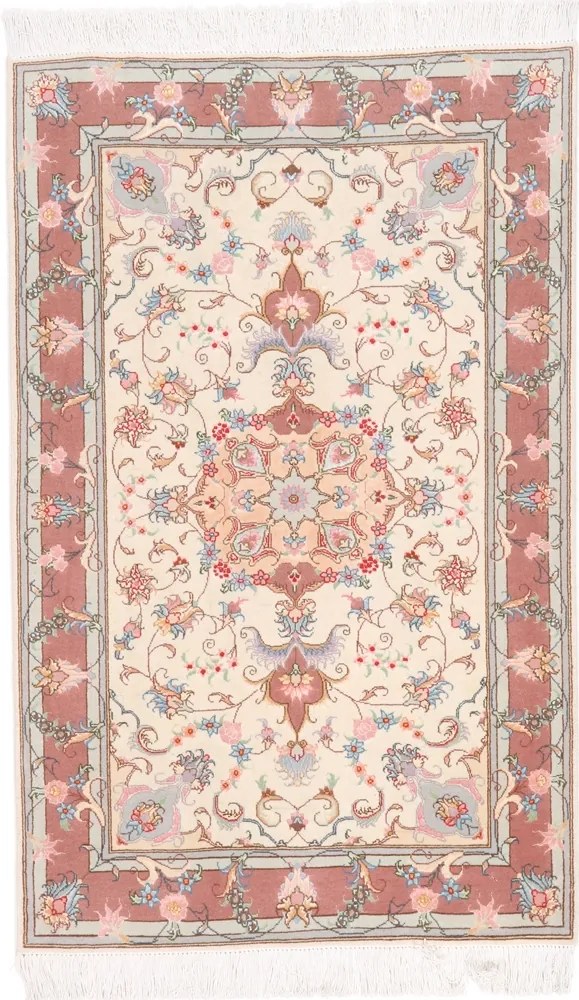 Tabriz Tappeto 120 x 80 Rosa (Iran) Annodato A Mano