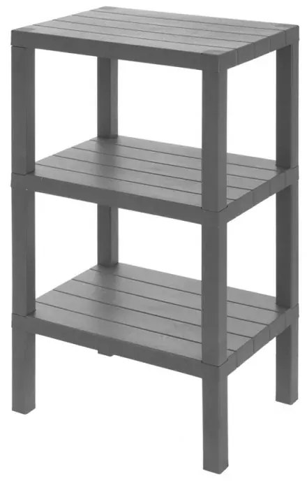 Scaffale bagno 3 ripiani grigio effetto legno in kit montaggio Buzz