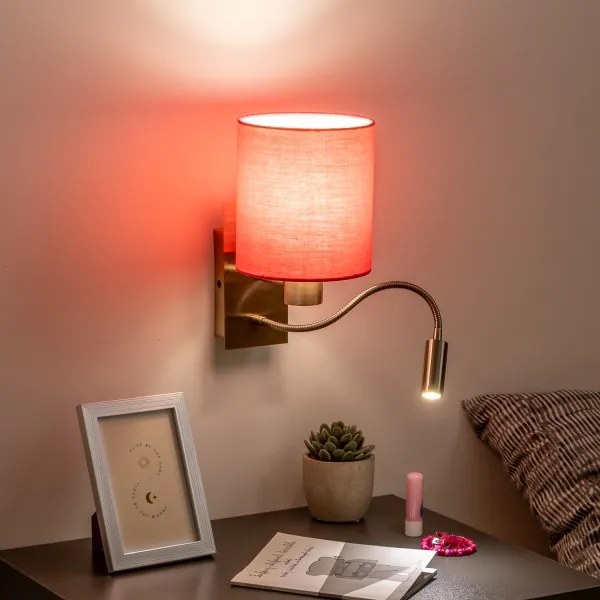 Brilagi - Applique a LED NUBILA 1xE27/25W/230V + LED/3W ottone/rosa