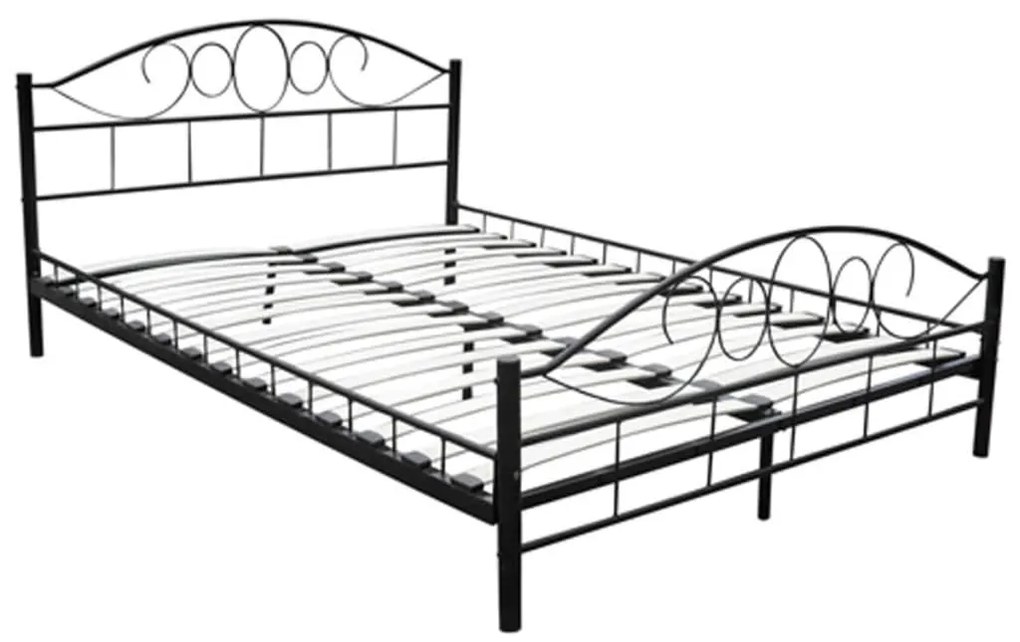 Letto con materasso nero in metallo 180x200 cm