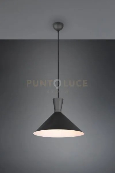 Enzo sospensione doppio cono metallo nero d. 35cm 1 luce attacco e27