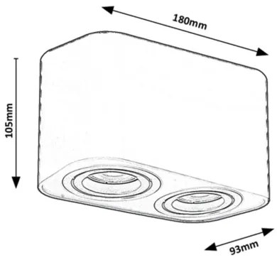 Rabalux 2053 - Faretto KOBALD 2xGU10/42W/230V nero