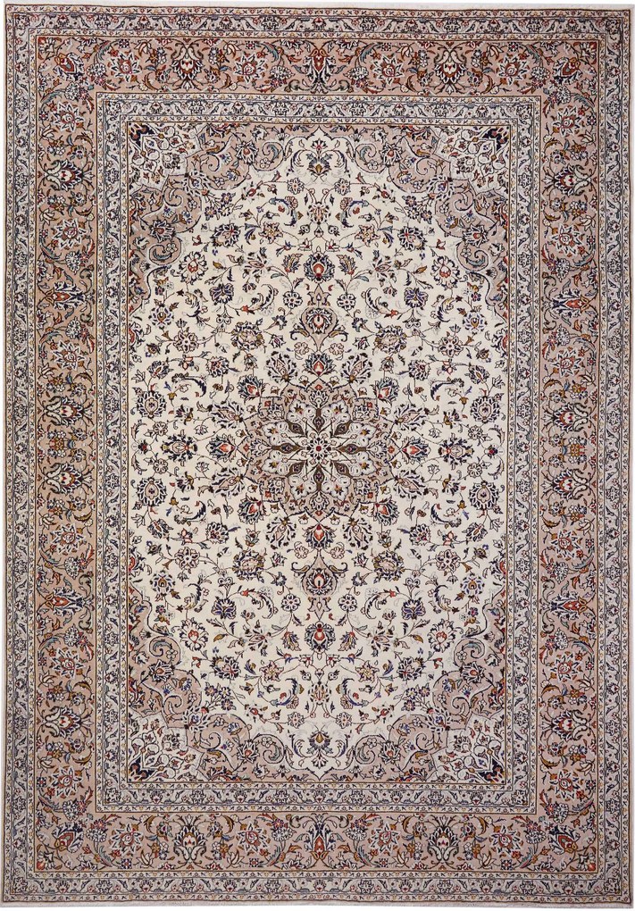 Kashan Tappeto persiano 250 x 350 Beige (Iran) Annodato A Mano