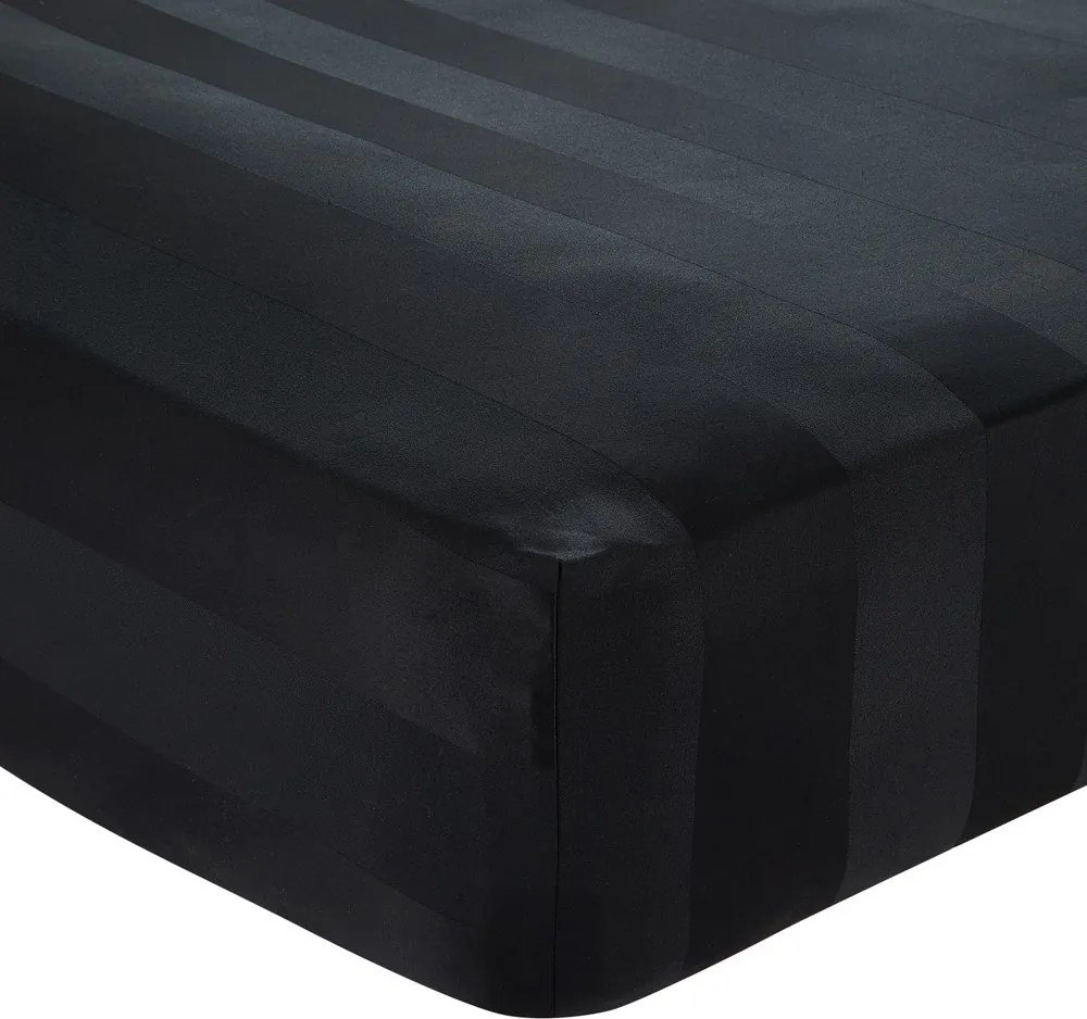 Lenzuolo con angoli nero in raso di seta 150x200 cm So Soft Satin Stripe – Catherine Lansfield