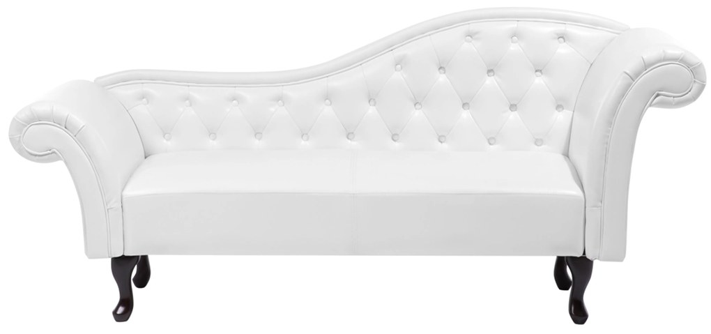 Chaise longue vintage destra in pelle sintetica bianca LATTES Beliani