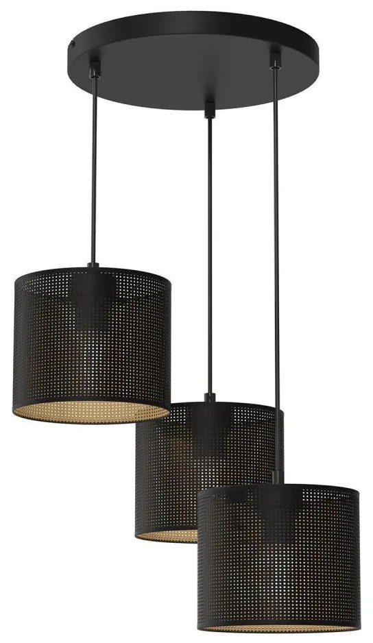 Lampadario a sospensione con filo LOFT SHADE 3xE27/60W/230V nero/oro