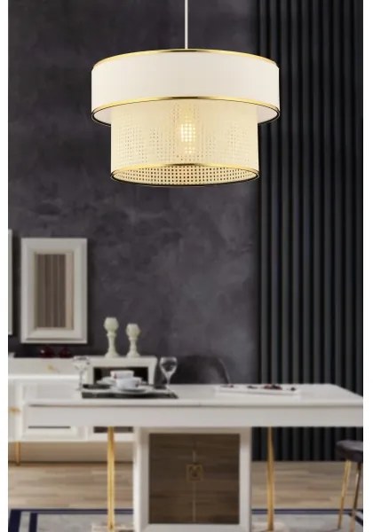 Lampadario a cavo ERO 1xE27/60W/230V crema/oro