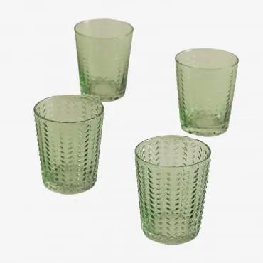 Pack da 4 Bicchieri in Vetro 35 cl Cristi Verde Menta - Sklum