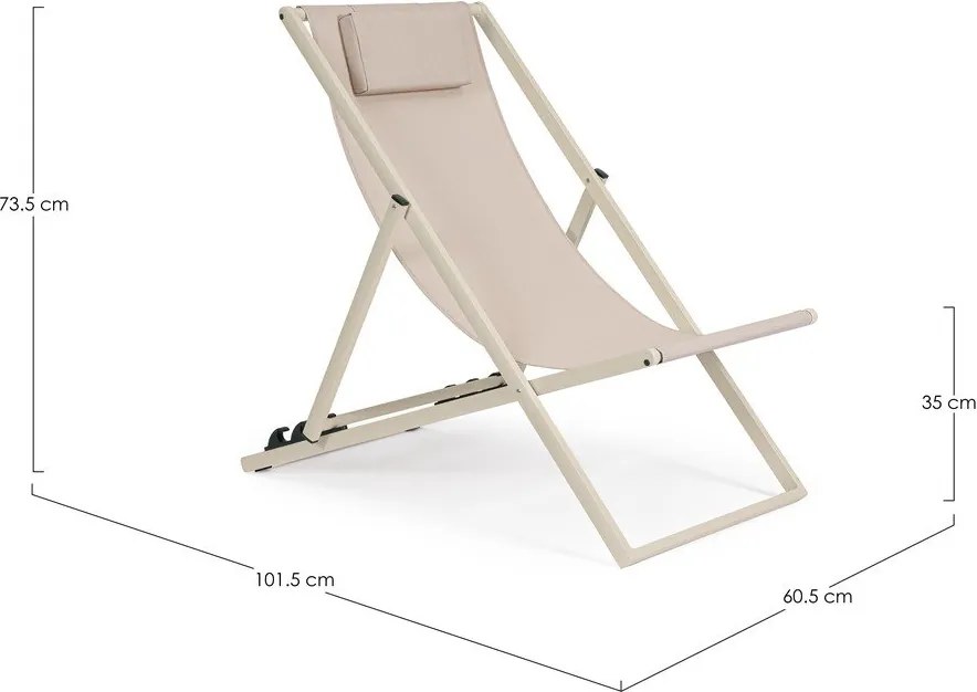 Sdraio da giardino beige in metallo regolabile/pieghevole Taylor – Bizzotto