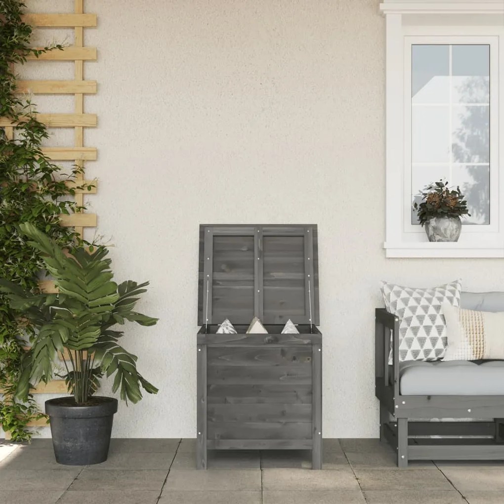 Contenitore Da Giardino Antracite 50x49x56,5 Cm Massello Abete /