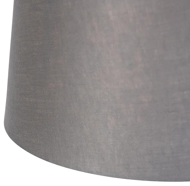 Lampada a sospensione paralumi in lino grigio scuro 35 cm - BLITZ II Staal