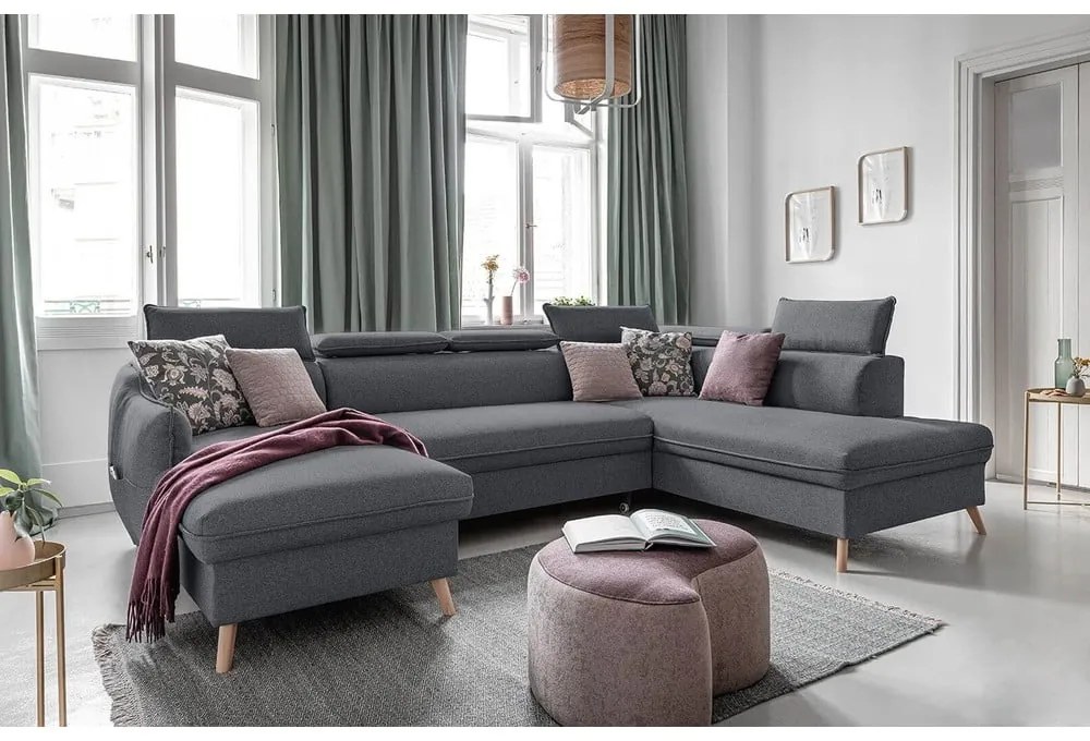 Divano letto angolare grigio scuro (angolo destro) Sweet Harmony - Miuform