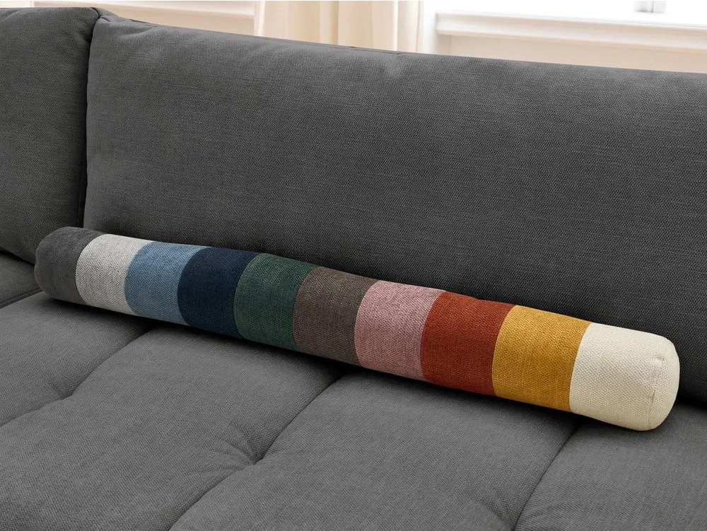 Divano angolare grigio scuro allungabile e con contenitore (penisola a sinistra/a L) Fuji – Bobochic Paris