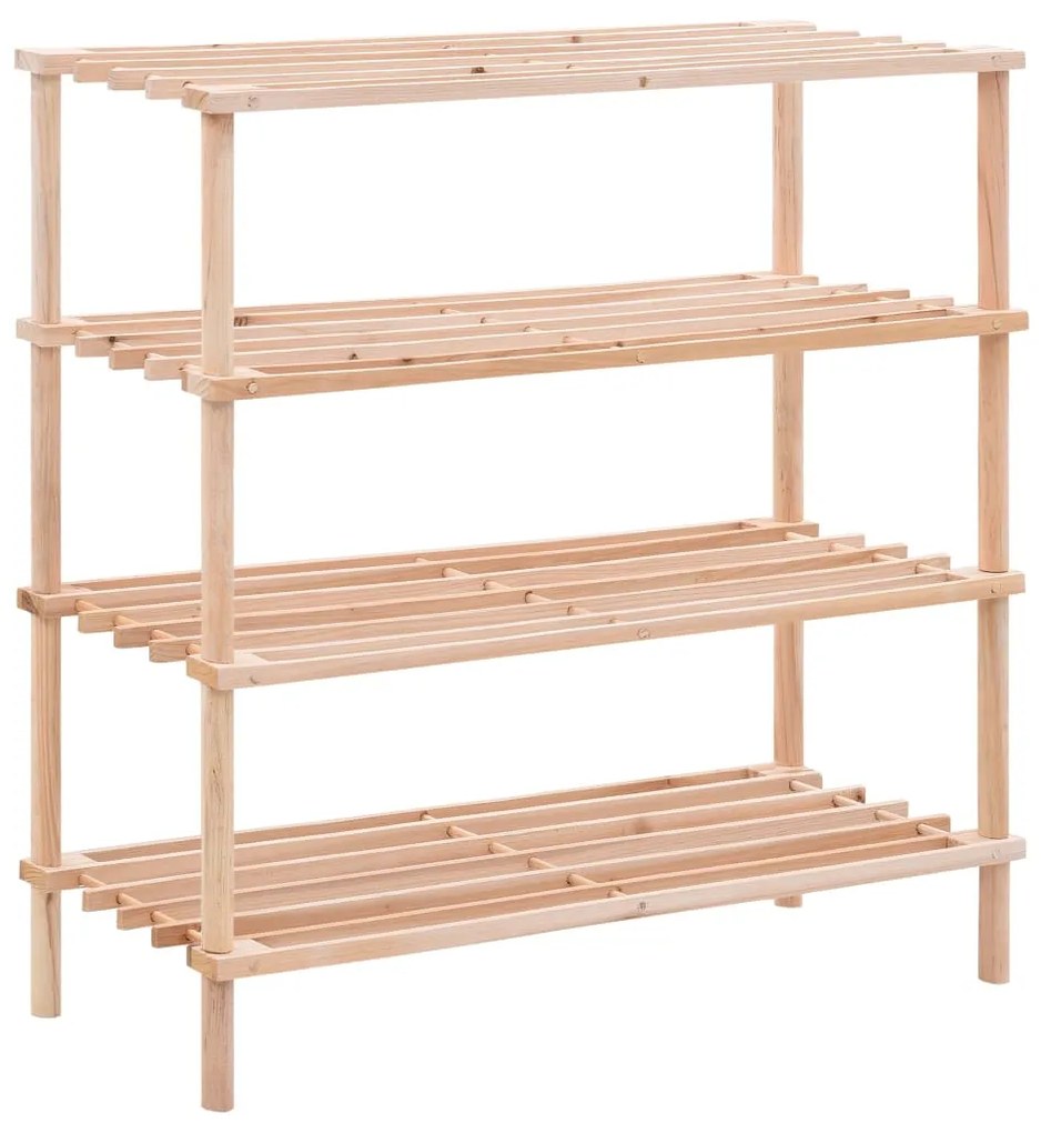 Scarpiera A 4 Livelli İn Legno Massello Di Abete /