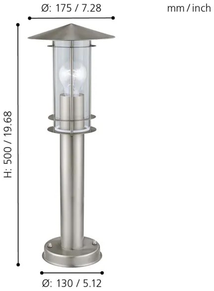 Eglo 30187 - Lampada da esterno LISIO 1xE27/60W/230V