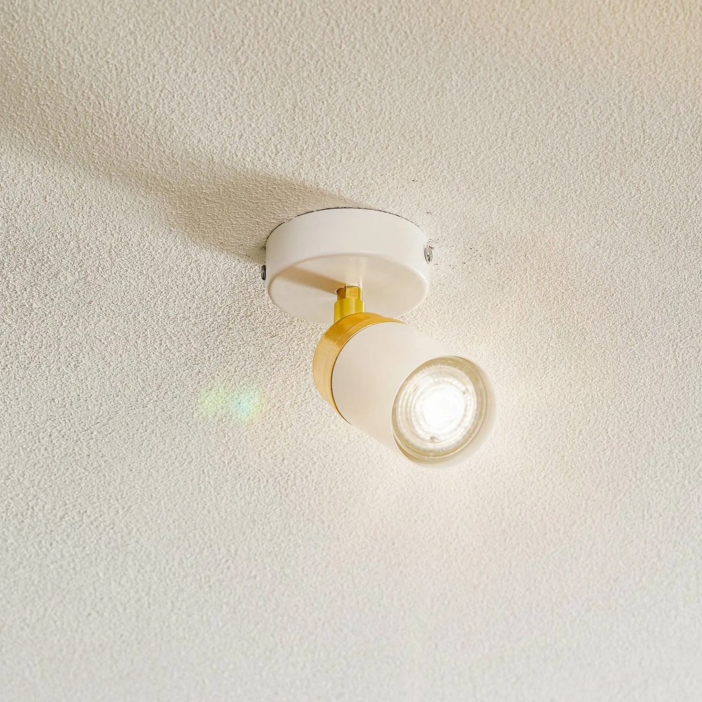 Luminex Faretto da soffitto Rondo bianco/oro, 1 luce