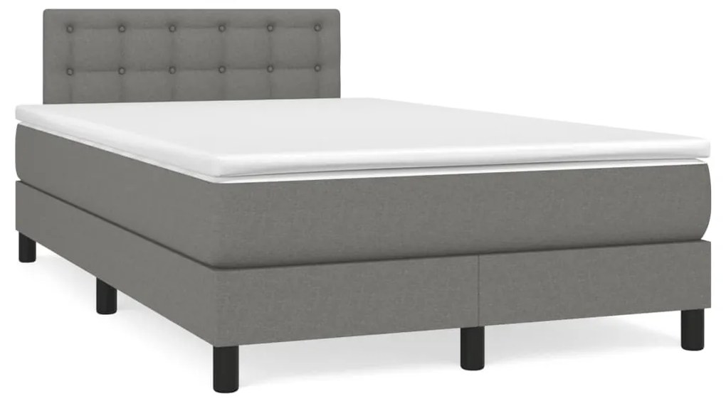 Letto A Molle Materasso E Led Grigio Scuro 120x190cm İn Tessuto /