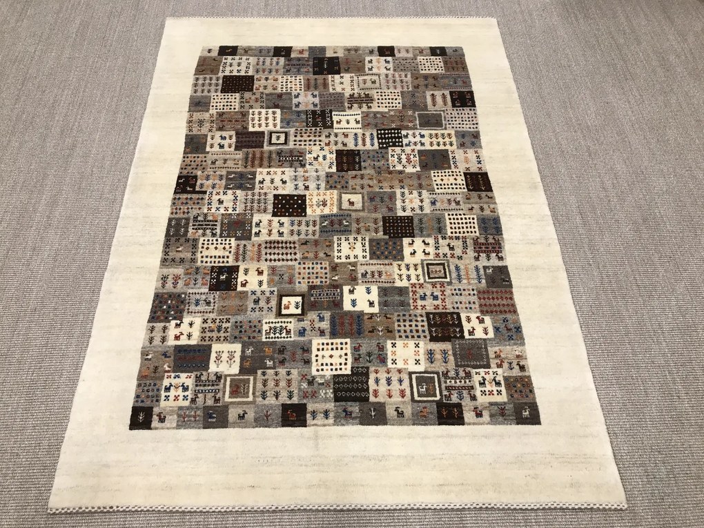 Loribaft Tappeto persiano 140x200 Grigio (Iran) Annodato A Mano
