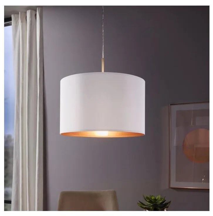 Eglo 78695 - Lampadario a cavo PASTERI 1xE27/60W/230V bianco