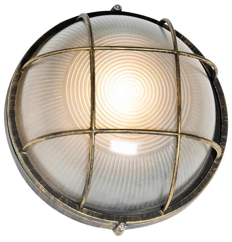 Lampada da parete per esterni industriale oro antico IP44 - Hanneke