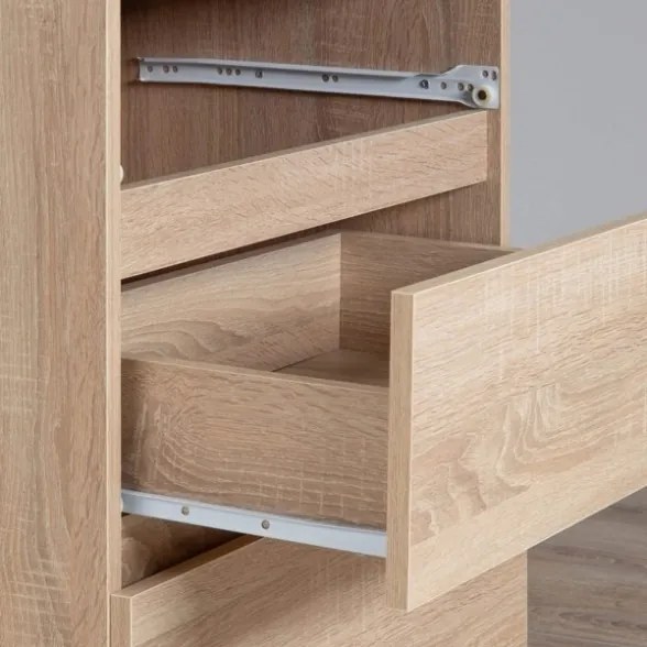 Armadio Guardaroba 2 Ante 2 Cassetti 90x50x180 Artika Rovere Sonoma