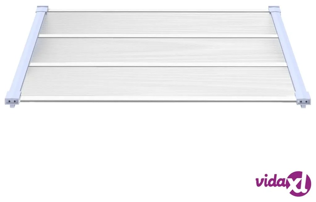 vidaXL Tettoia per Porta Grigio e Trasparente 122x90 cm Policarbonato