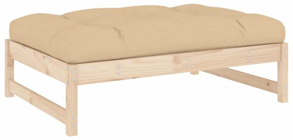 Set divani da giardino 2 pz con cuscini in legno massello