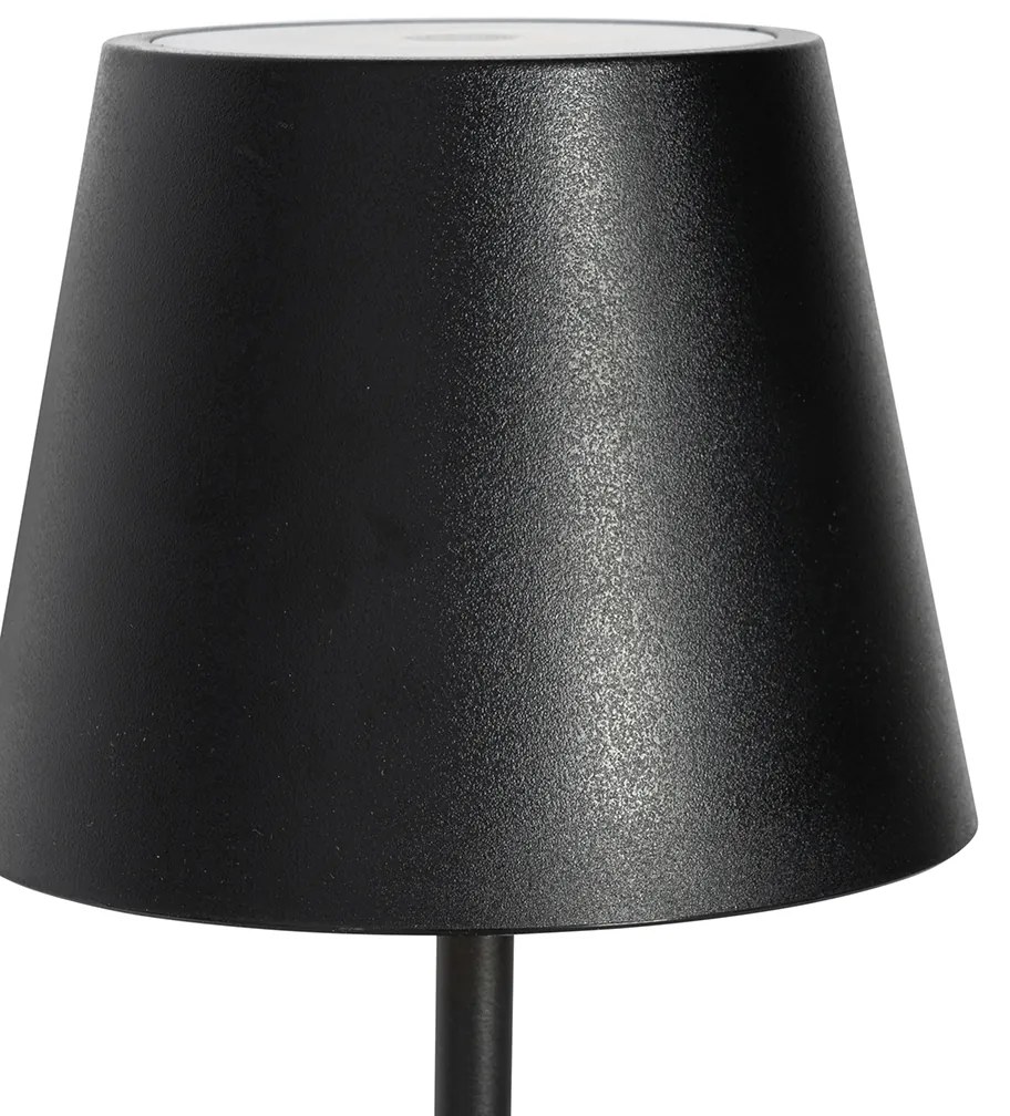 Lampada da tavolo nera con LED dimmerabile e ricaricabile IP54 - Murdock