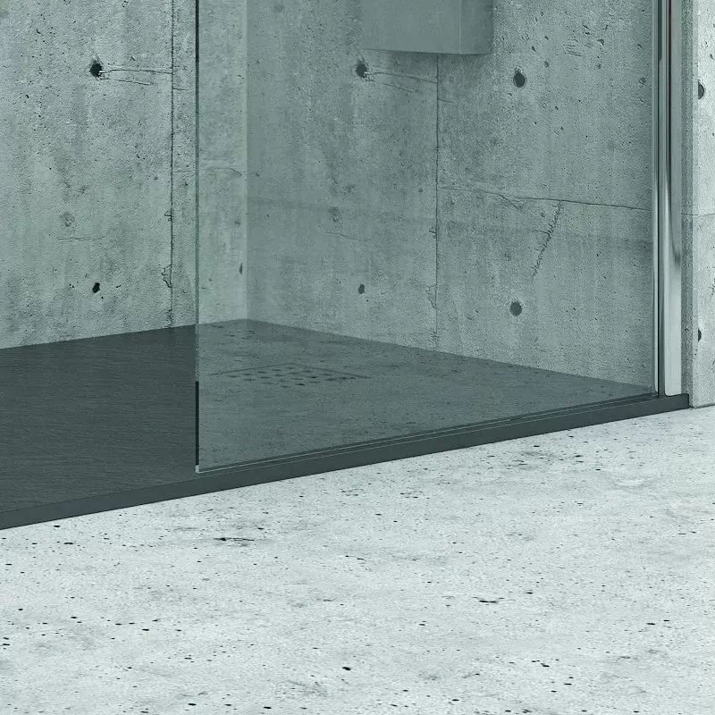 Piatto doccia 90x90 effetto pietra colore ardesia antracite - KAMALU